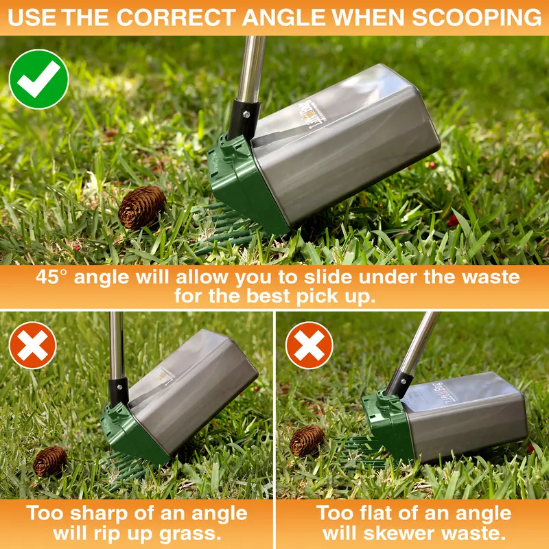 22" Dog Poop Scooper – One-Handed Pet Waste Pickup Tool with Bag Attachment