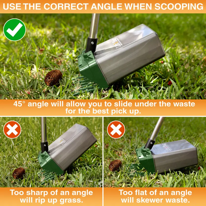 22" Dog Poop Scooper – One-Handed Pet Waste Pickup Tool with Bag Attachment
