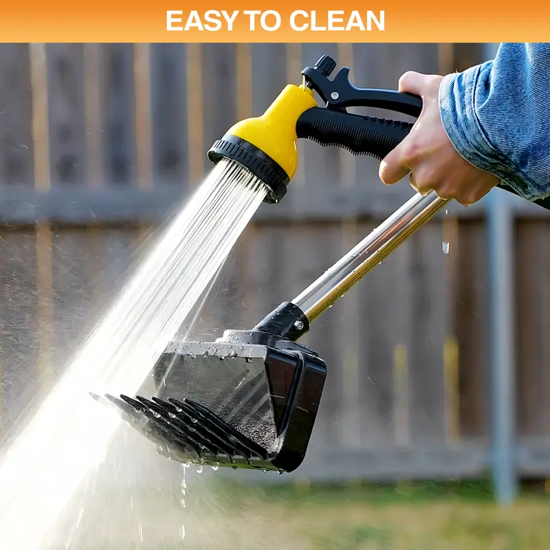 22" Dog Poop Scooper – One-Handed Pet Waste Pickup Tool with Bag Attachment