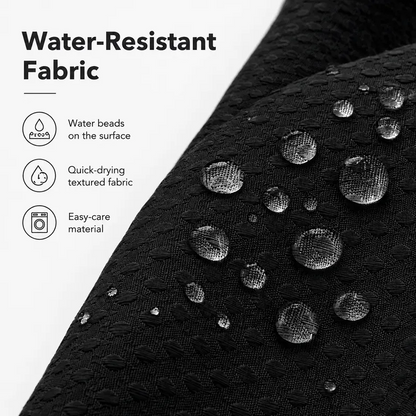 Double-Layer Waffle Shower Curtain – Waterproof Snap-In Liner & Washable White Outer Cloth, 72" × 75"